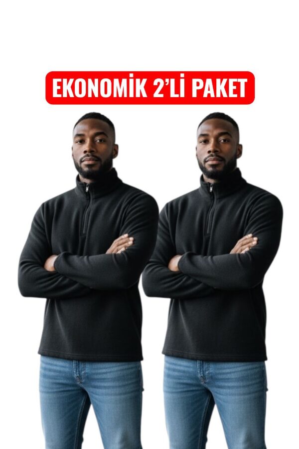 2'li Kampanya Polar Sweatshirt Dik Yaka